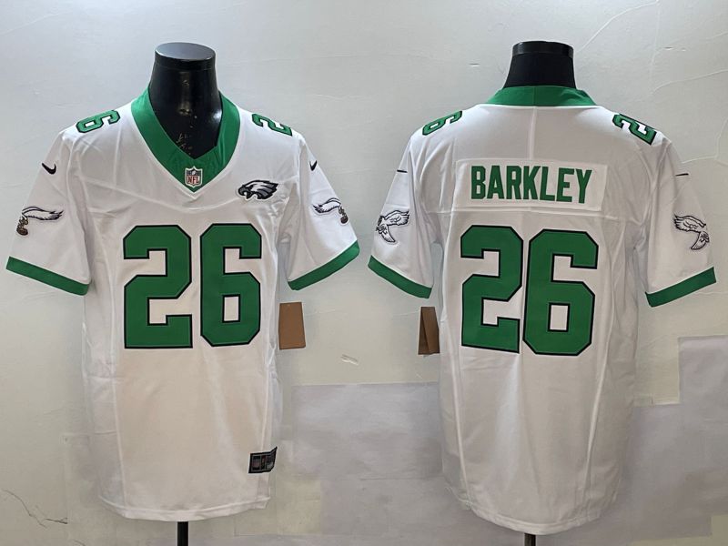 Men Philadelphia Eagles #26 Barkley White Retro three generations 2025 Nike Vapor Limited NFL Jersey style 4->philadelphia eagles->NFL Jersey